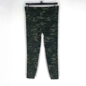 Spanx Look At Me Now Leggings Womens Sz M Green Camo Stretch Military Gym